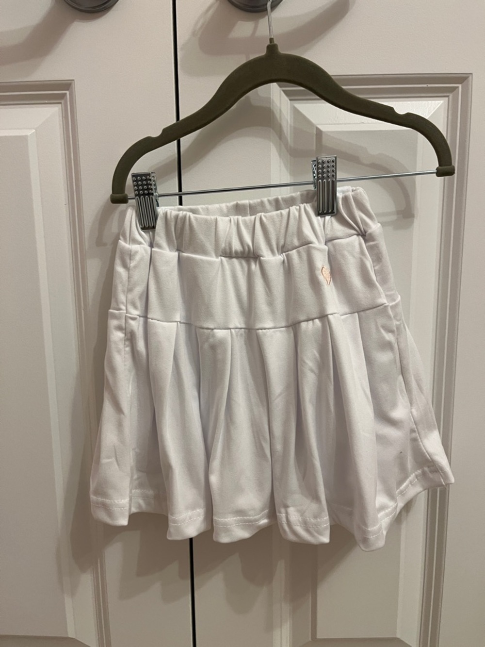 Girls White Pleated Tennis Skort